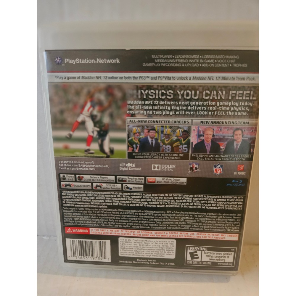 Madden NFL 13 PS3 Game Playstation 3 Football EA Sports‎ - Picture 2 of 4